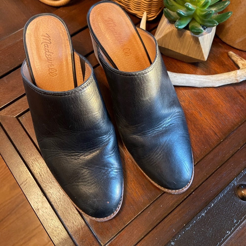 Madewell Black Leather Harper Mule